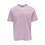 The Faherty Sunwashed Pocket Tee in light pink is crafted from regenerative organic cotton with a relaxed silhouette, round neckline, and single chest pocket, shown on a plain white background.
