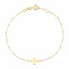 Little Gigi Classic Cross Charm Bracelet 5.9" - White
