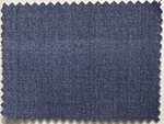 A rectangular swatch of blue wool fabric with zigzag-cut edges, representing Samuelsohn Slim Fit Flat Front Wool Pants, is displayed against a light background.