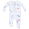 Baby 2-Way Bamboo Zipper Footie - Sea Stripes