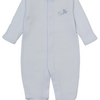Baby Premier Puppy Paws Hand Emb. Striped Footie - Light Blue