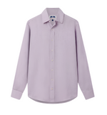 This bestseller is the Love Brand & Co. Abaco Linen Shirt, a comfortable lavender long-sleeve button-up, elegantly displayed on a white background.