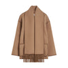 Embroidered Scarf Jacket - Camel