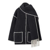 Embroidered Scarf Jacket - Dark Grey Melange