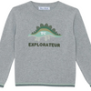 Boys' Illustration Sweater - Grey Explorer
