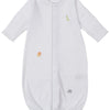 Baby' Safari Wild Hand Emb. Convertible Gown - White/Silver
