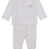 Baby Premier Puppy Paws Hand Emb. Footed Pant Set - White/Pink