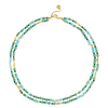 Milos Beaded Necklace - Double Turquoise