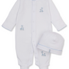 Baby Just Giraffes Footie with Hat Set - White/Lt Blue