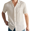 Short-Sleeve Palma Linen Shirt - Bright White Basketweave