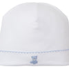 Teddy Bear Time Hat with Hand Emb - Light Blue