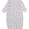 Baby Puppy Paws Printed Convertible Gown - Brown