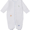 Baby' Safari Wild Footie with Hand Emb. - Light Blue