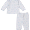Baby Cheerful Good Night Printed Footed Pant Set - Light Blue