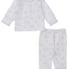 Baby Cheerful Good Night Printed Footed Pant Set - Silver