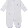Baby Teddy Bear Time Footie with Hand Emb. - Light Blue