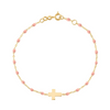 Little Gigi Classic Cross Charm Bracelet 5.9" - Baby Pink