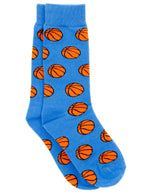 Check out the Boys' Lucky Duck Socks by Properly Tied: vibrant blue with a fun orange basketball pattern, ideal for adding whimsy to your collection.