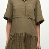 Cris Short Sleeve Shirt Dress - Sea Turtle