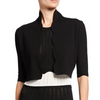 Scallop Trim Knit Bolero - Black