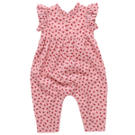Pink Chicken Baby Girls' Jennifer Jumper with ruffled sleeves, featuring a charming tiny roses print, displayed flat on a white background.