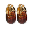 Organic Mini Gold Hoops - Tortoise