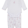 Baby Just Giraffes Footed Pant Set - White/Pink