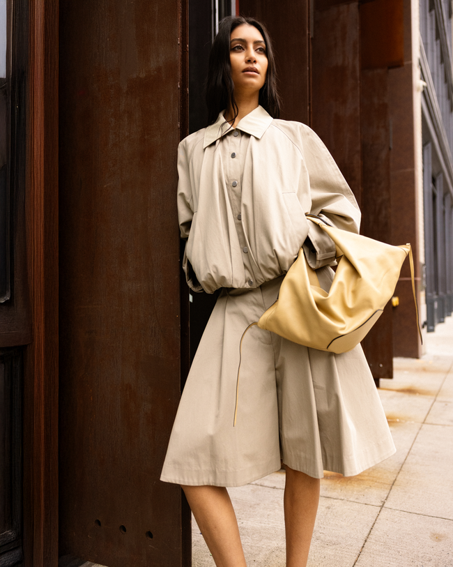 Fashionable woman on the street wearing 3.1 Phillip Lim