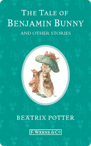 Yoto card for "The Tale of Benjamin Bunny and Other Bedtime Stories" by Beatrix Potter, featuring an illustration of Peter Rabbit in clothing.