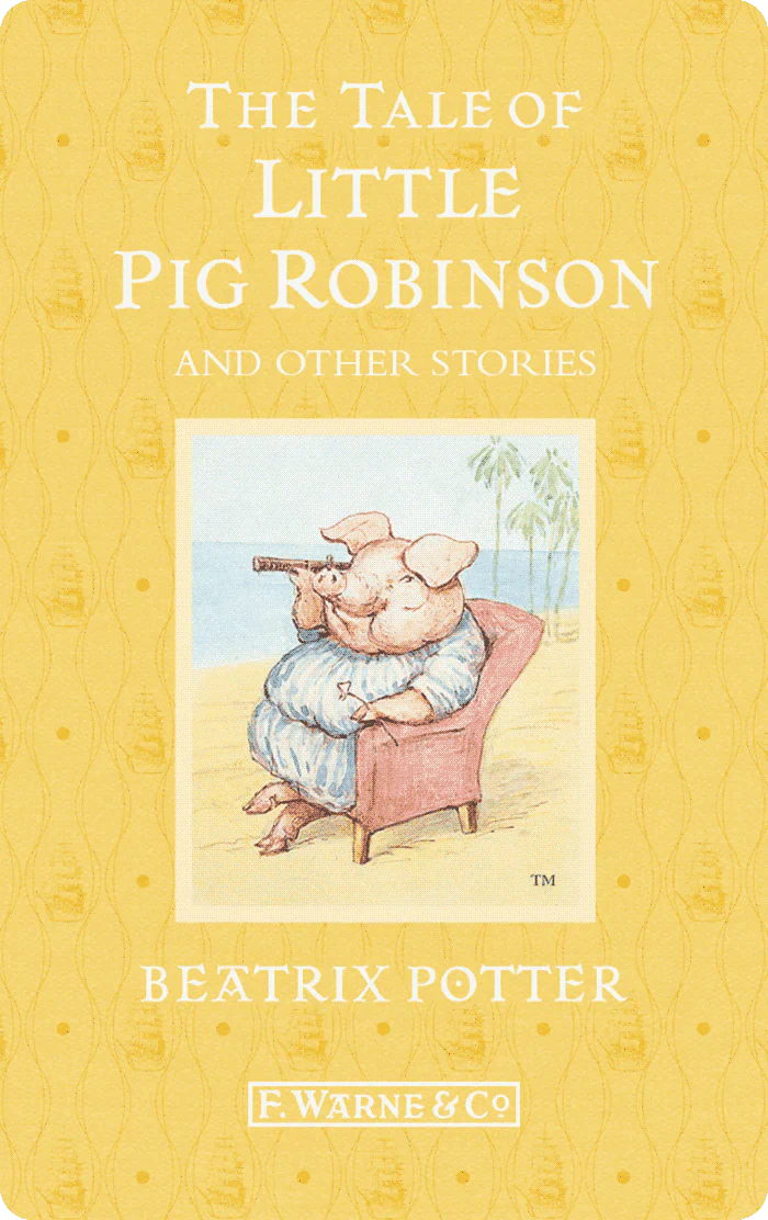 Cover of Yoto Cards: Beatrix Potter: The Complete Tales by Yoto, featuring an illustration of a pig sitting in a chair.