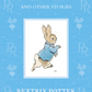 Cover of "Yoto Cards: Beatrix Potter: The Complete Tales" by Yoto showing an illustration of Peter Rabbit on a blue background with decorative elements.