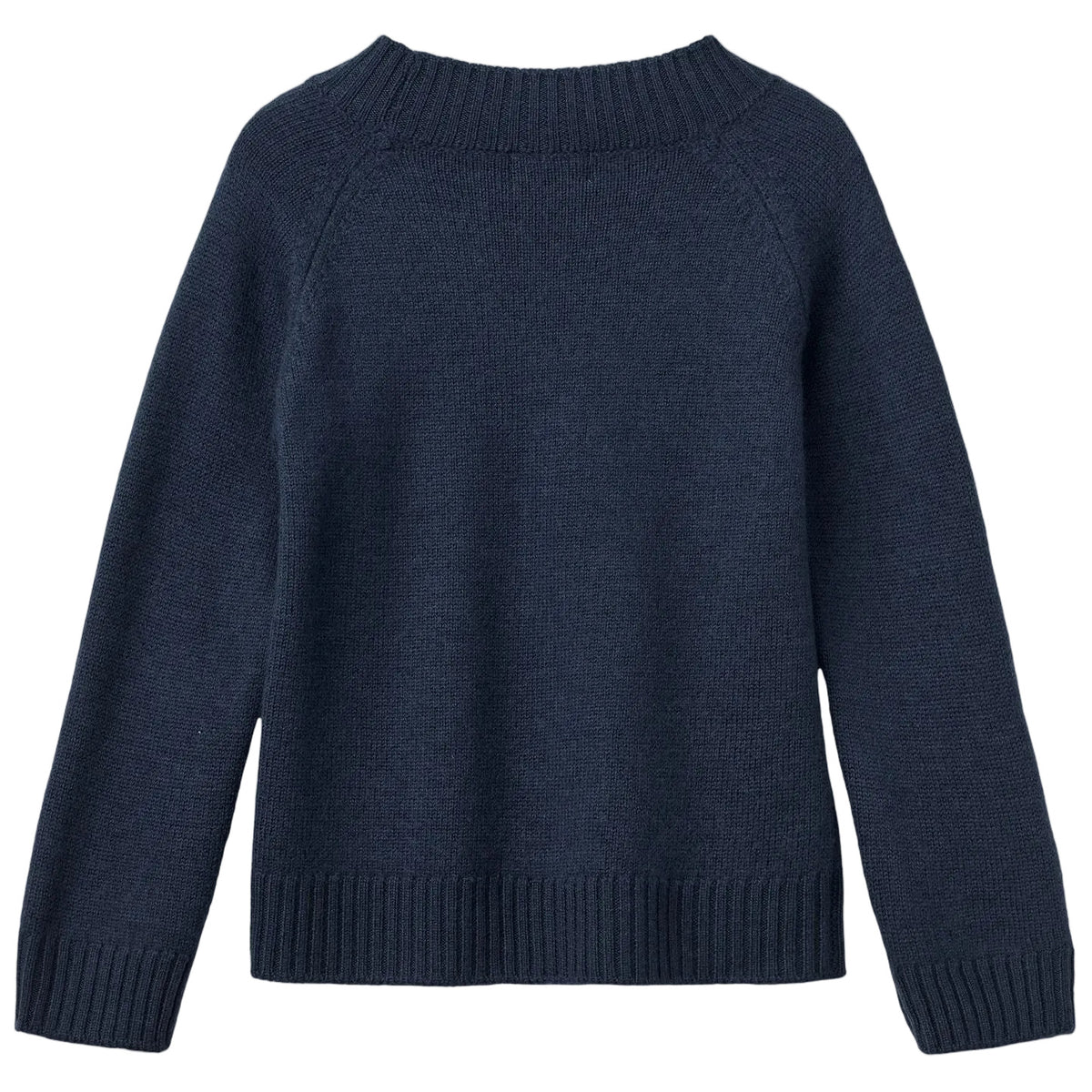 The Copenhagen Colors Baby Boys’ and Boys’ Pullover Turtleneck is a dark blue knit with long sleeves, ribbed cuffs and hem, shown on a white background.
