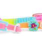 The Bling2O Tropical Rhinestone Swim Goggles feature colorful, beach-inspired designs with sparkling rhinestones and decorative flower and shell accents, shown close up on a white background.