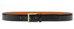 The Magnanni Viento Belt, crafted from luxurious calfskin leather, features a silver buckle and three visible adjustment holes on a white background.