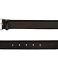 The Magnanni Rocas Belt is crafted from black tumbled calfskin leather and features a horizontal rectangular silver buckle. Ideal for both dress and casual wear, it includes multiple holes for versatile sizing.
