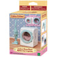 The Calico Critters Laundry & Vacuum Cleaner set comes in packaging and includes charming dollhouse accessories such as a tiny washing machine and vacuum, making it ideal for children ages 3 and up.