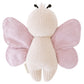 The Baby Butterfly by Cuddle + Kind is a hand-knit plush toy made from heirloom-quality Peruvian cotton yarn with a cream body and light pink wings, shown from the back.