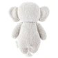 The Baby Elephant plush toy by Cuddle + Kind features large ears, short limbs, and a small tail. Hand-knit from heirloom-quality Peruvian cotton yarn in gray, it’s perfect for baby animal fans. Shown from the back.