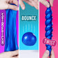 Three panels display blue Tidal Wave Magnetic Storm Thinking Putty by Crazy Aaron’s being stretched, bounced, and twisted, each with a label: “STRETCH,” “BOUNCE,” and “TWIST.” Hands demonstrate the sensory toy in action.