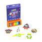 The Plus Plus Puzzle By Number® Activity Pad features 425 colorful pieces and showcases striking pixel-art space designs right on the front of the box. This engaging set sparks creativity and helps develop fine motor skills as children assemble their own vibrant space-themed creations.