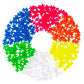 The Plus Plus Tube - 240 Piece Neon Mix features vibrant interlocking pieces in blue, pink, orange, yellow, white, and green—an engaging STEM toy that inspires creative play for kids.