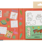 An open Jungle Water Pen & Cards set by Floss and Rock displays animal stickers, labeled sections for numbers, words, and scenes, and a set of reusable color-in cards with a magic water pen tucked into a pocket labeled “Magic Colour-In Cards.” Perfect as a travel toy, this set also features color-changing water cards that add extra fun to every adventure.