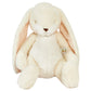 The Sweet Nibble 16" Bunny by Bunnies By the Bay is a cream-colored plush toy featuring velour-lined ears, a small brown nose, and a soft texture. It sits upright, making it an irresistible stuffed animal.