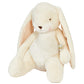 The Sweet Nibble 16" Bunny by Bunnies By the Bay features velour-lined ears, a small brown nose, and a stitched smile, sitting upright.