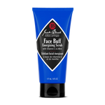 A blue tube of Jack Black Face Buff Energizing Scrub, 177 mL (6 fl oz), is displayed against a white background. This energizing facial scrub gently exfoliates the skin and serves as an ideal pre-shave cleanser for a smoother, refreshed complexion.