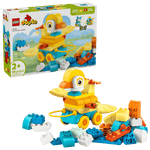 Legos - Toyhouse LEGO® DUPLO® 3in1 Animals on Wheels set for ages 2+, featuring a colorful parrot building toy with wheels, loose bricks, and the product box visible in the background.