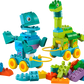 The LEGO® DUPLO® 3in1 Dinosaurs on Wheels by Legos - Toyhouse features two colorful dinosaur toys on wheels, plus extra bricks—an ideal building set for toddlers’ creative play.