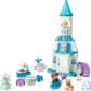 Legos - Toyhouse LEGO® DUPLO® Anna and Elsa's Frozen Castle Party is a magical playset with a blue and white tower, Anna, Elsa, Olaf, Sven figures, and pastel accessories—a fun construction toy for little builders.