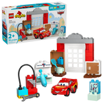 The Legos - Toyhouse LEGO® DUPLO® McQueen's Visit to Doc's Garage playset features Lightning McQueen, a brick-built garage, tools, and accessories, with box included; ideal for ages 2+.