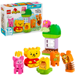 The LEGO® DUPLO® Disney™ Winnie the Pooh's Birthday Party set by Legos - Toyhouse includes 22 pieces with Winnie the Pooh and Piglet figures, honey pot blocks, a buildable tree, and window. Box shown in background.